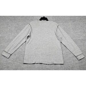 Reclaim Mens Gray Waffle Knit Thermal Long Sleeve Shirt Crewneck Cotton XL